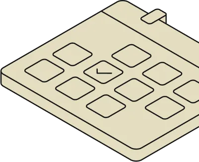 Visuel 3D d'un calendrier de couleur beige pour la solution Solar Ready