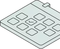 Visuel 3D d'un calendrier de couleur bleu pour la solution Solar First