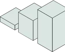 Visuel 3D d'un graphique représentant une hausse de couleur bleu pour la solution Solar First