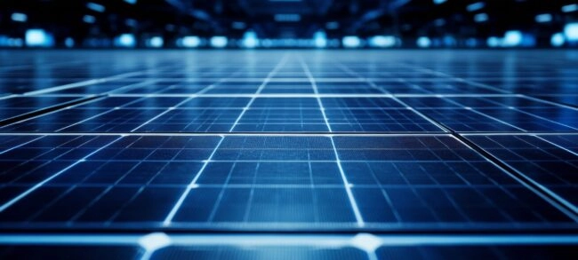 Perspective de panneaux solaires macro