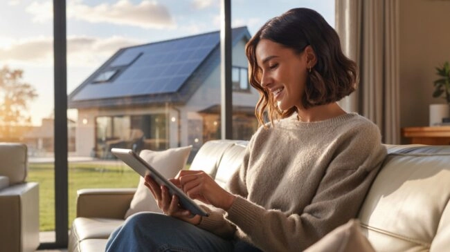 femme regardant une tablette