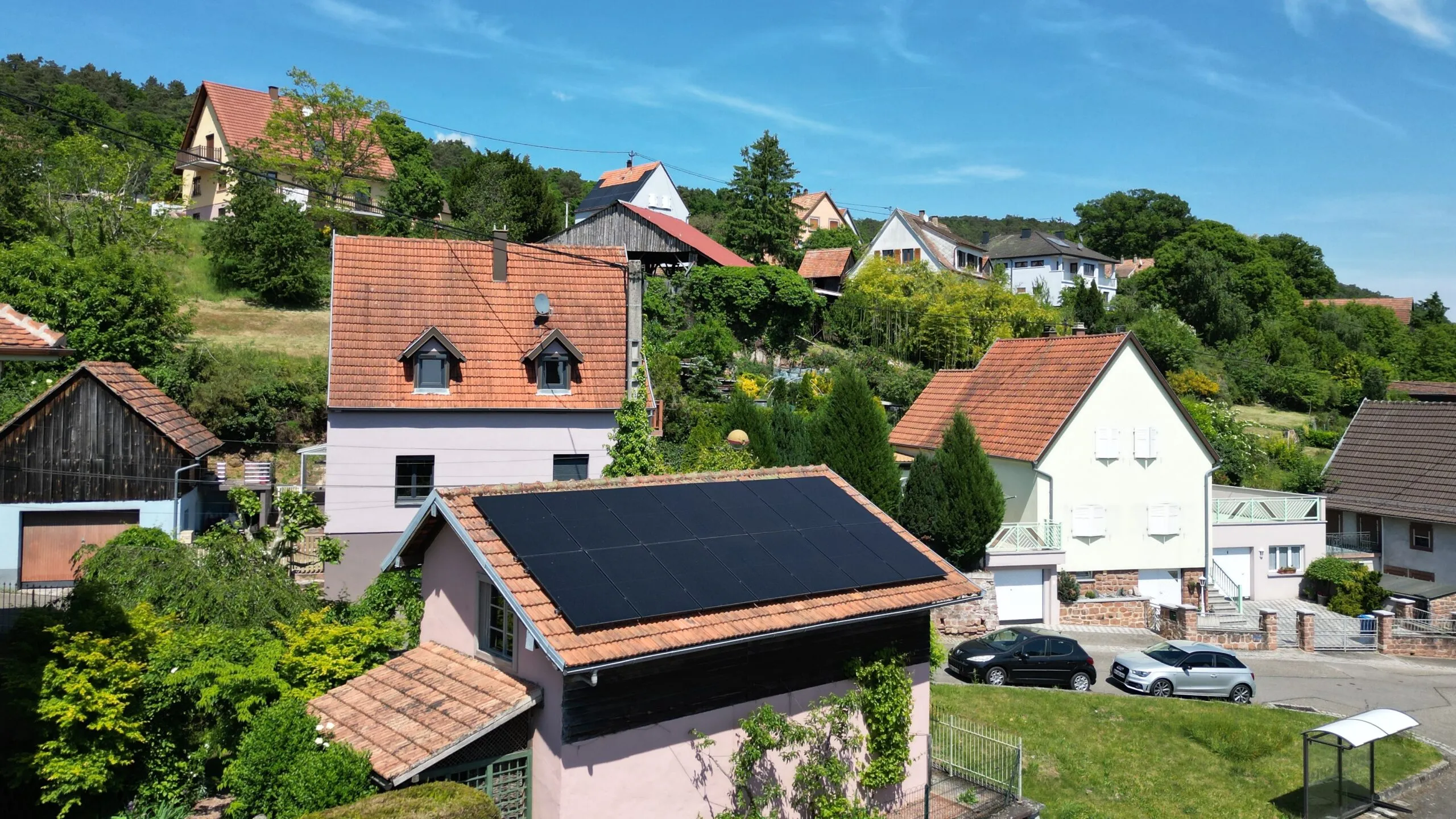 panneaux sur dépendance en Alsace