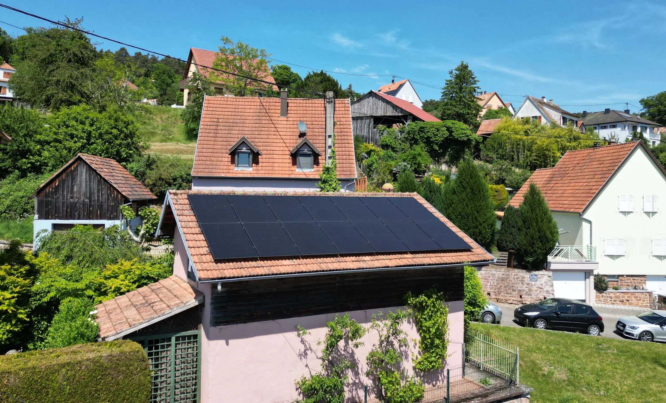 panneaux sur dépendance en Alsace