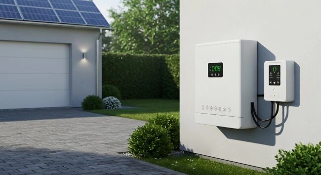 Batterie solaire installée en extérieur