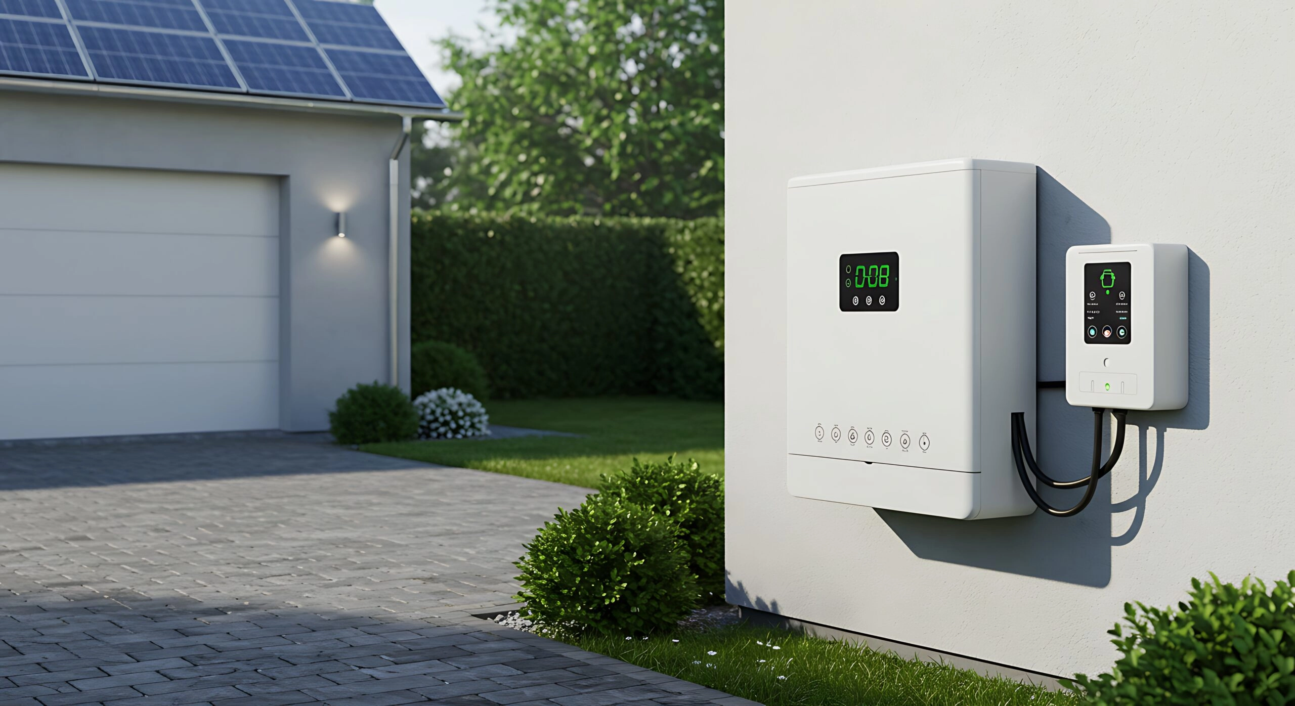 Batterie solaire installée en extérieur