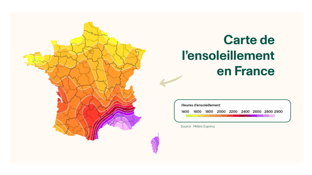 Carte de l'ensoleillement en France carte de l'ensoleillement en France